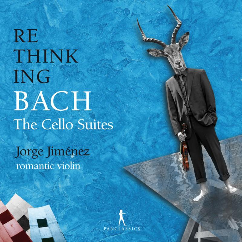 CD cover: deer-headed figure with text “Bach The Cello Suites”.