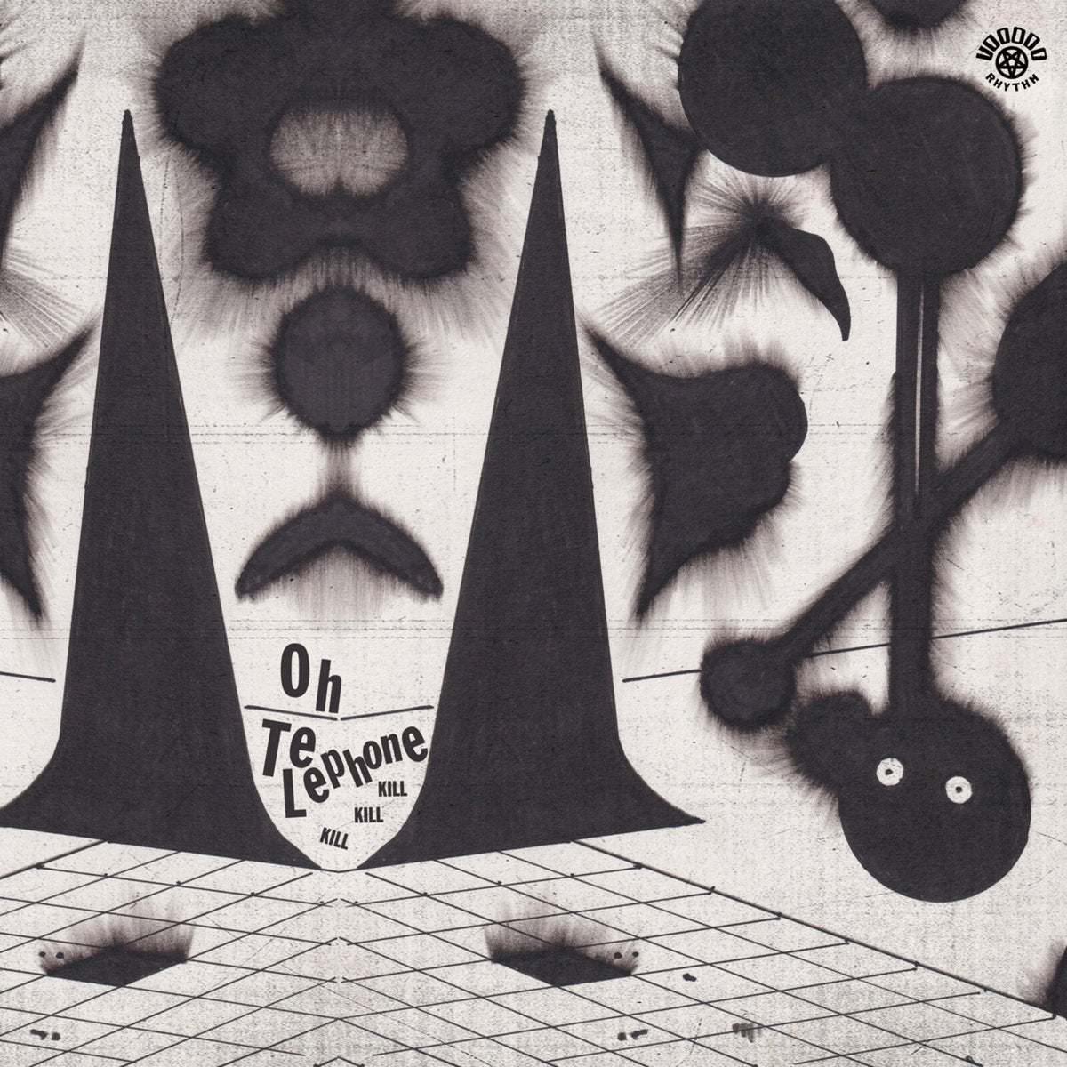 CD cover for “Oh Telephone - Kill Kill Kill” featuring stylized telephones.