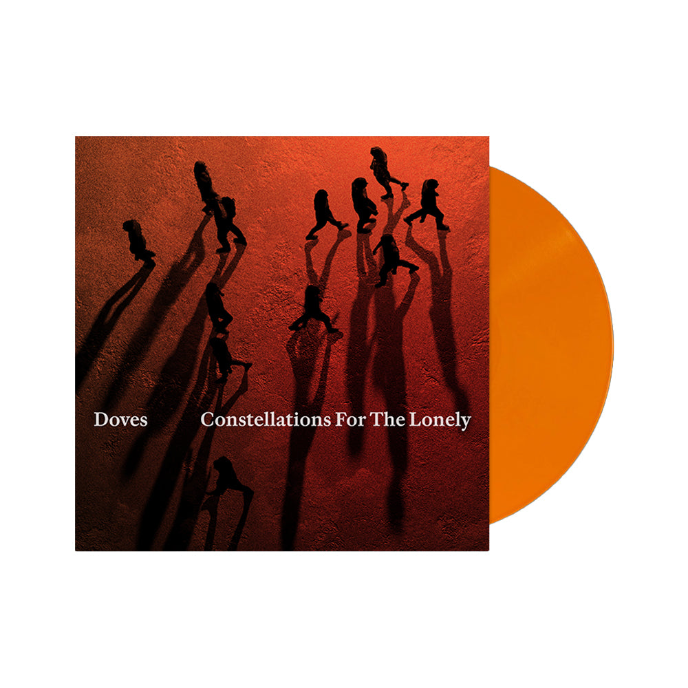 Doves album cover with silhouetted figures and an orange vinyl record.