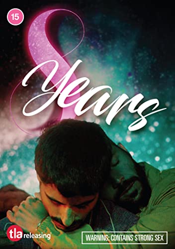 DVD cover for "8 Years" featuring two people embracing, rated 15.