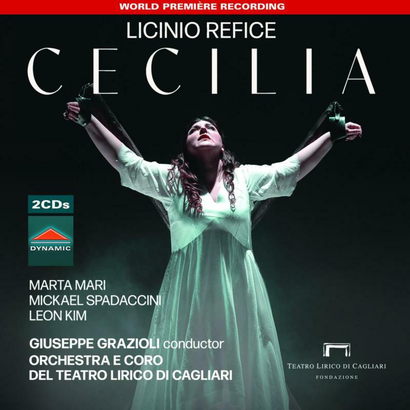 CD cover for Licinio Refice’s “Cecilia” featuring a woman with outstretched arms.
