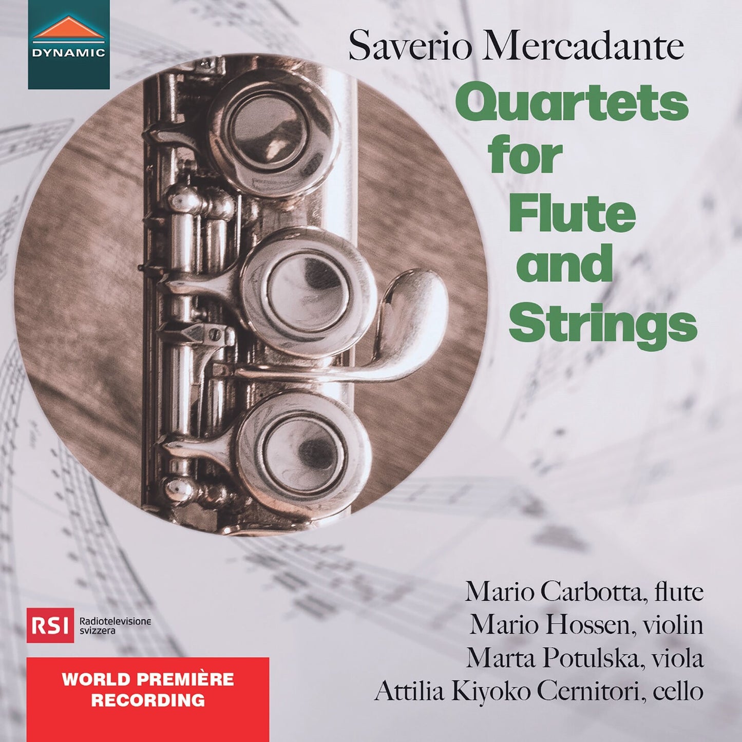 CD cover featuring a silver flute against a textured, musical background.