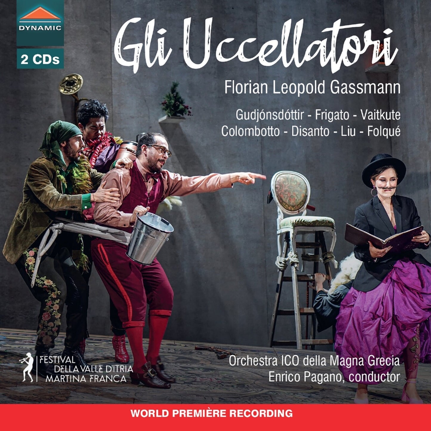 CD cover for “Gli Uccellatori” featuring musicians in costume.
