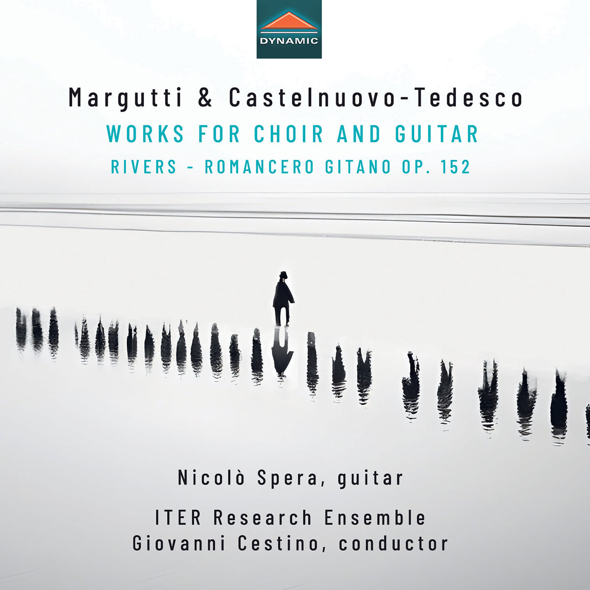 CD cover: lone figure walking on water towards dark shapes.