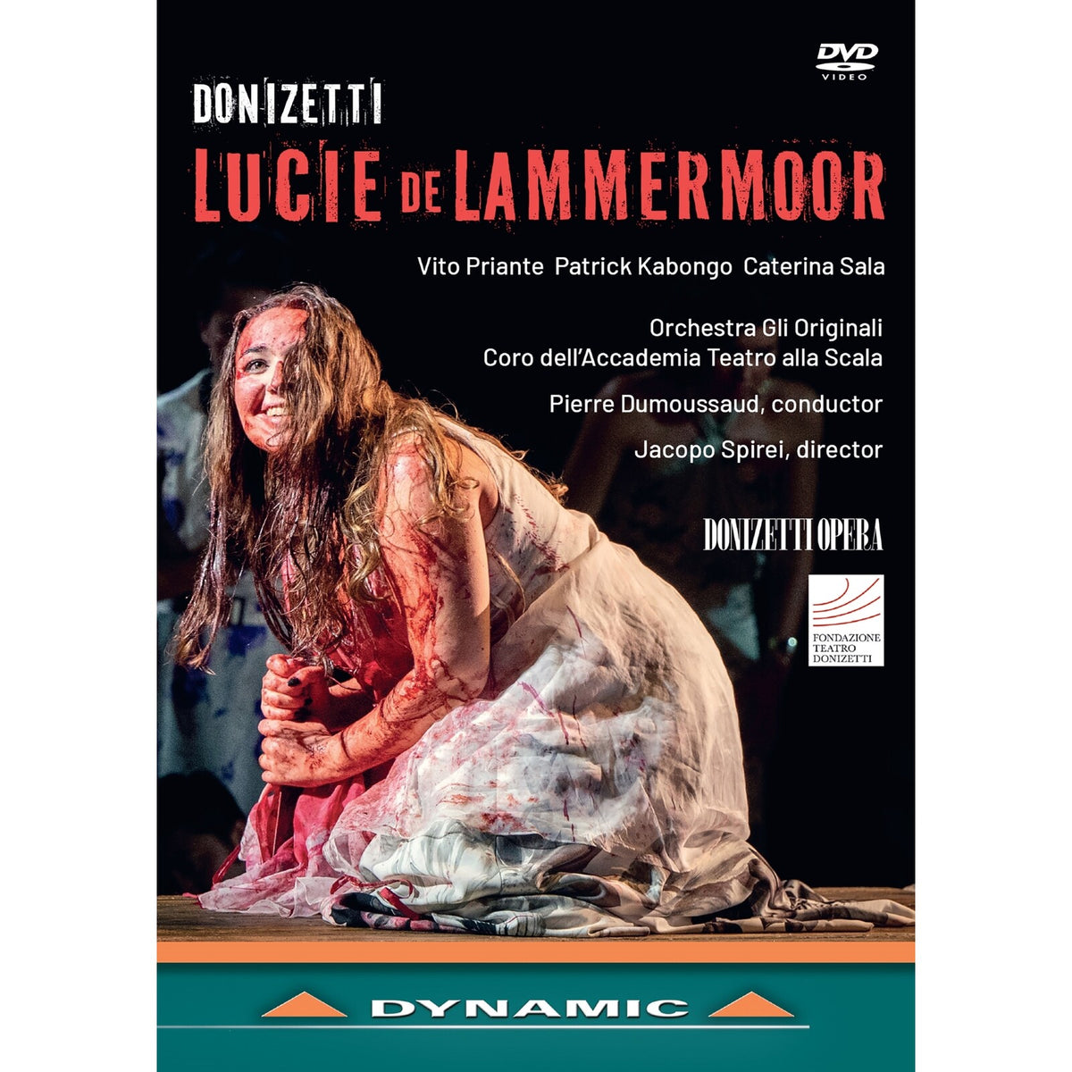 DVD cover for Donizetti’s “Lucie de Lammermoor” opera, featuring a distressed woman.
