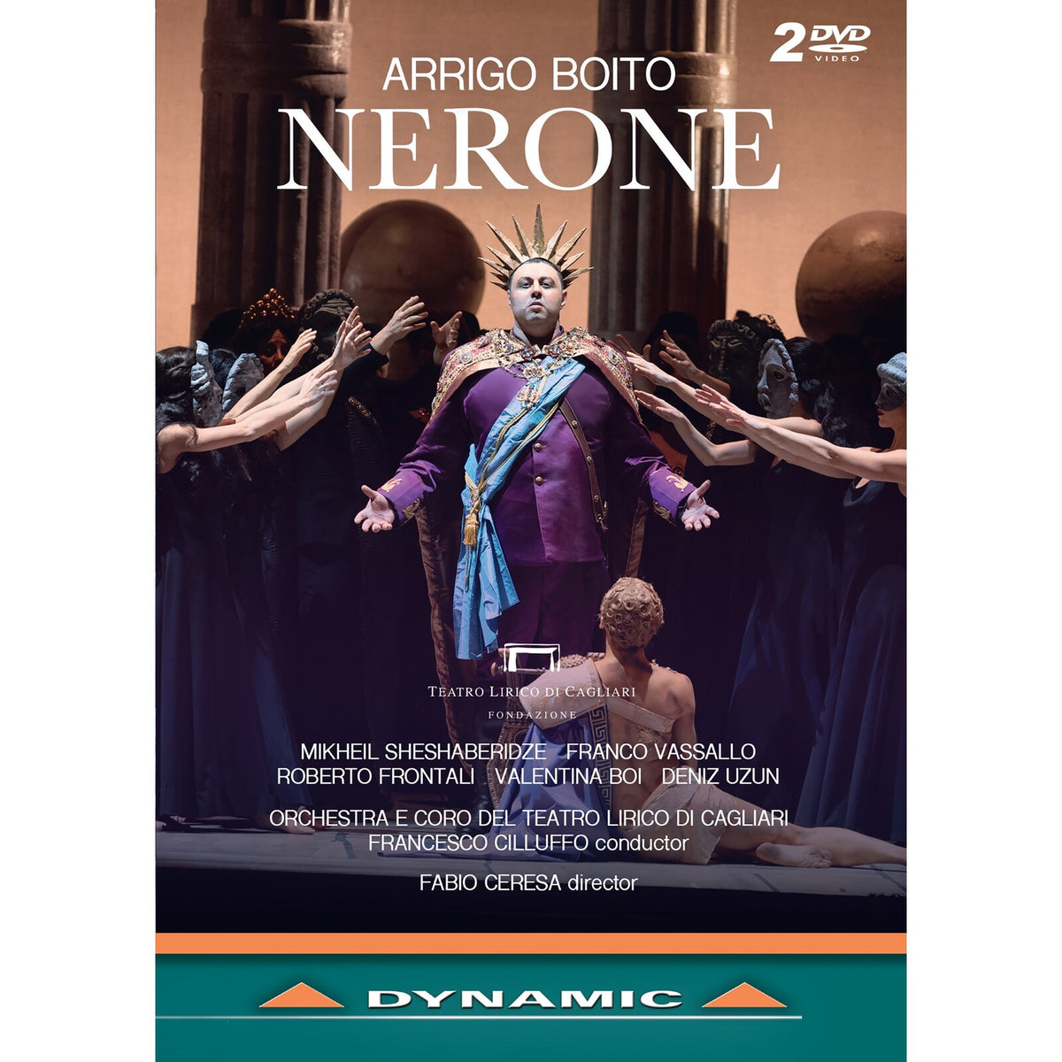 DVD cover for Boito’s opera *Nerone*, featuring a central figure with outstretched arms.