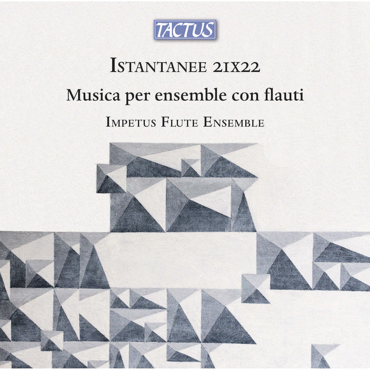 CD cover for "Istantanee 21x22" by Impetus Flute Ensemble, abstract design.
