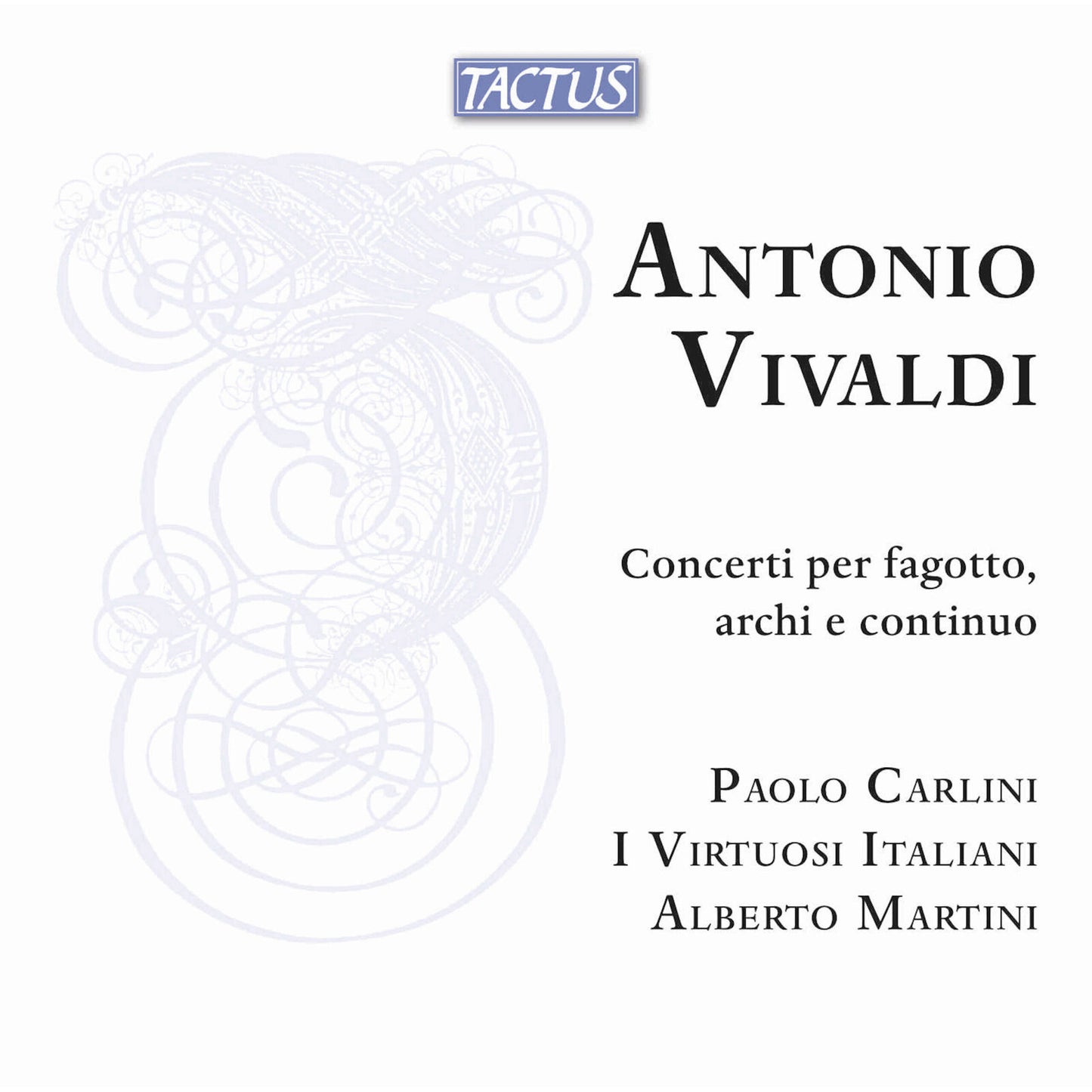CD cover for Vivaldi bassoon concertos by Carlini/Virtuosi Italiani.