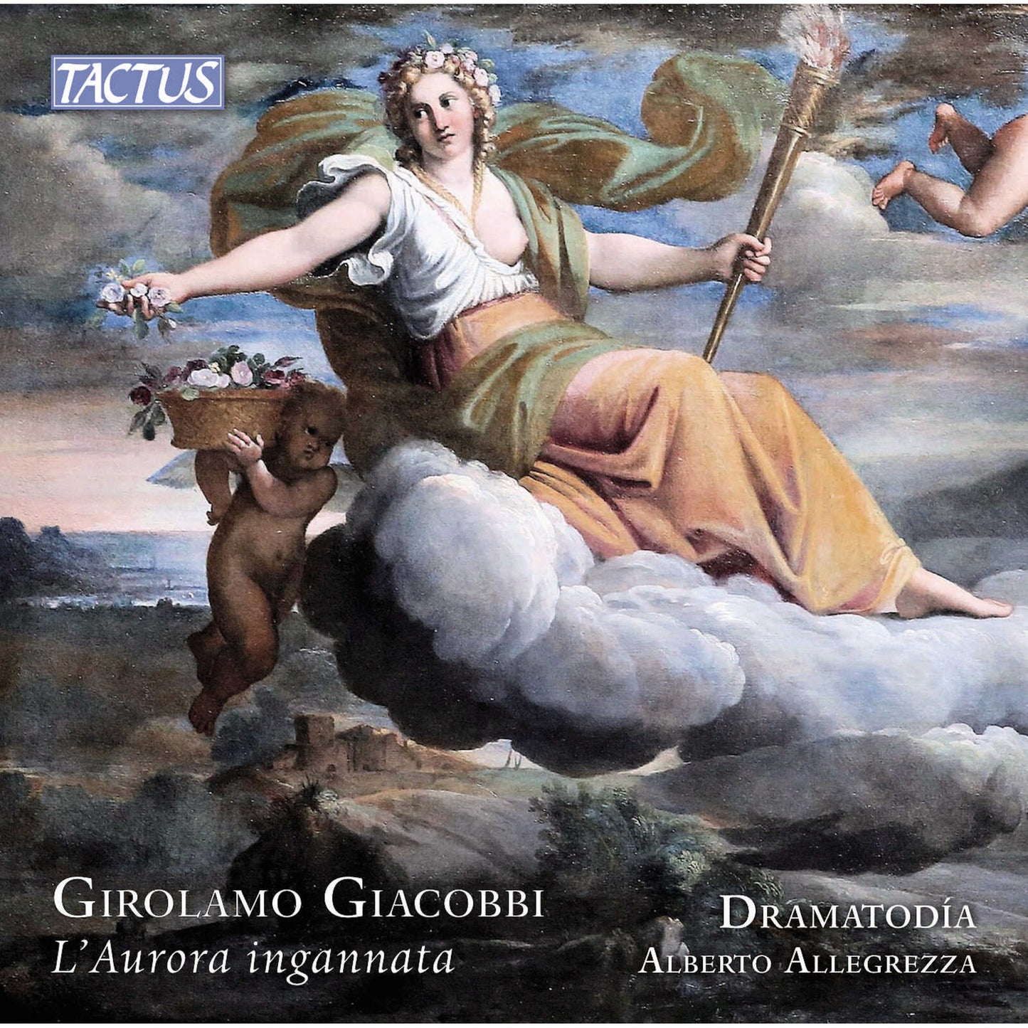 CD cover: painting of a woman with flowers and a cherub.