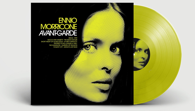 Yellow vinyl record with a black and yellow portrait of a woman.