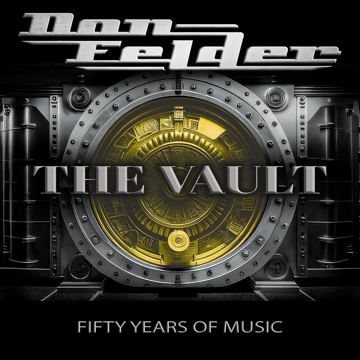 Don Felder’s “The Vault” album cover: a metallic vault door design.