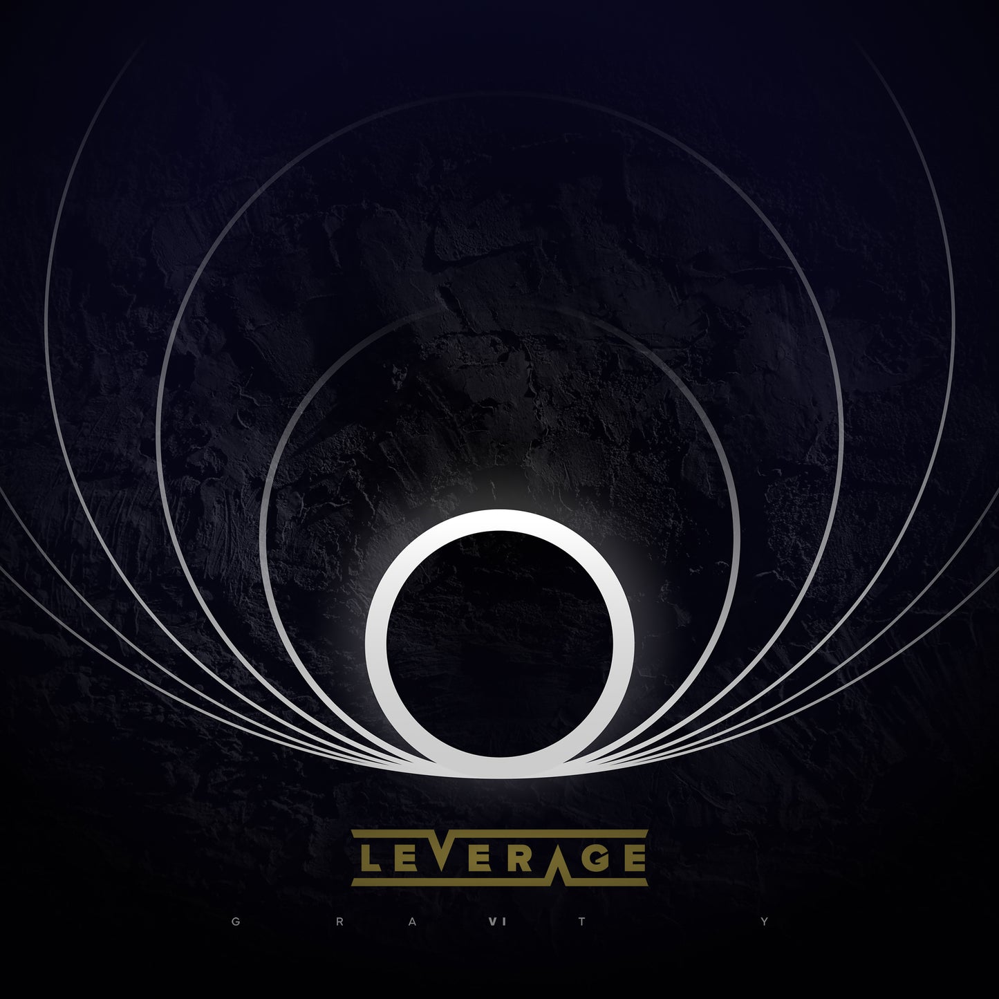 CD cover for Leverage’s “Gravity” with black and white abstract design.