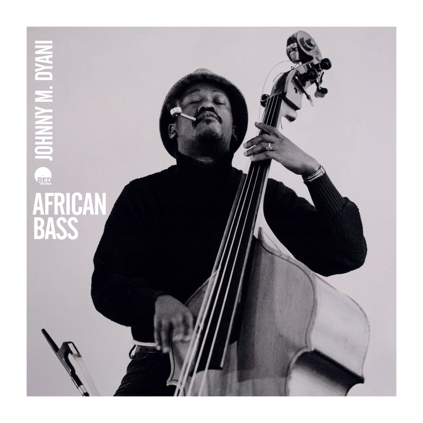 Black and white album cover featuring bassist Johnny M. Dyani.