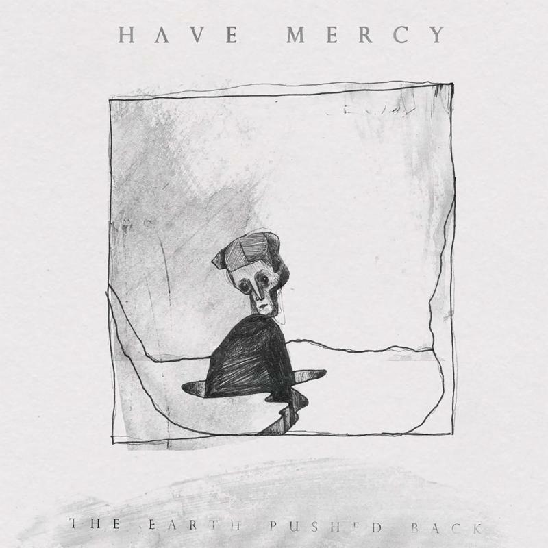 Sketch of a seated figure with a large hat, album cover art.