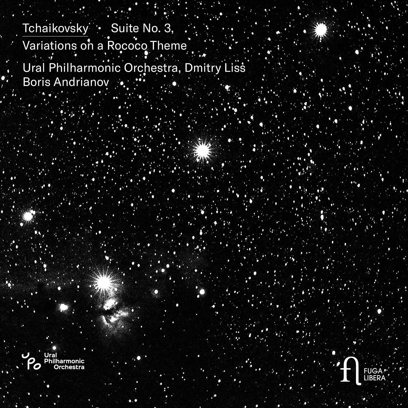 CD cover for Tchaikovsky’s Suite No. 3, featuring a starry night design.