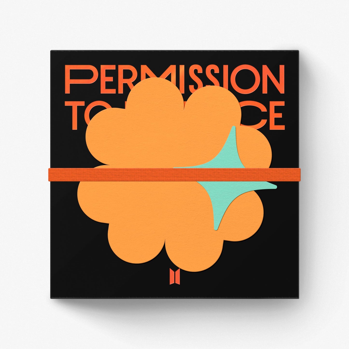 CD packaging for BTS “Permission to Dance” with orange floral design.