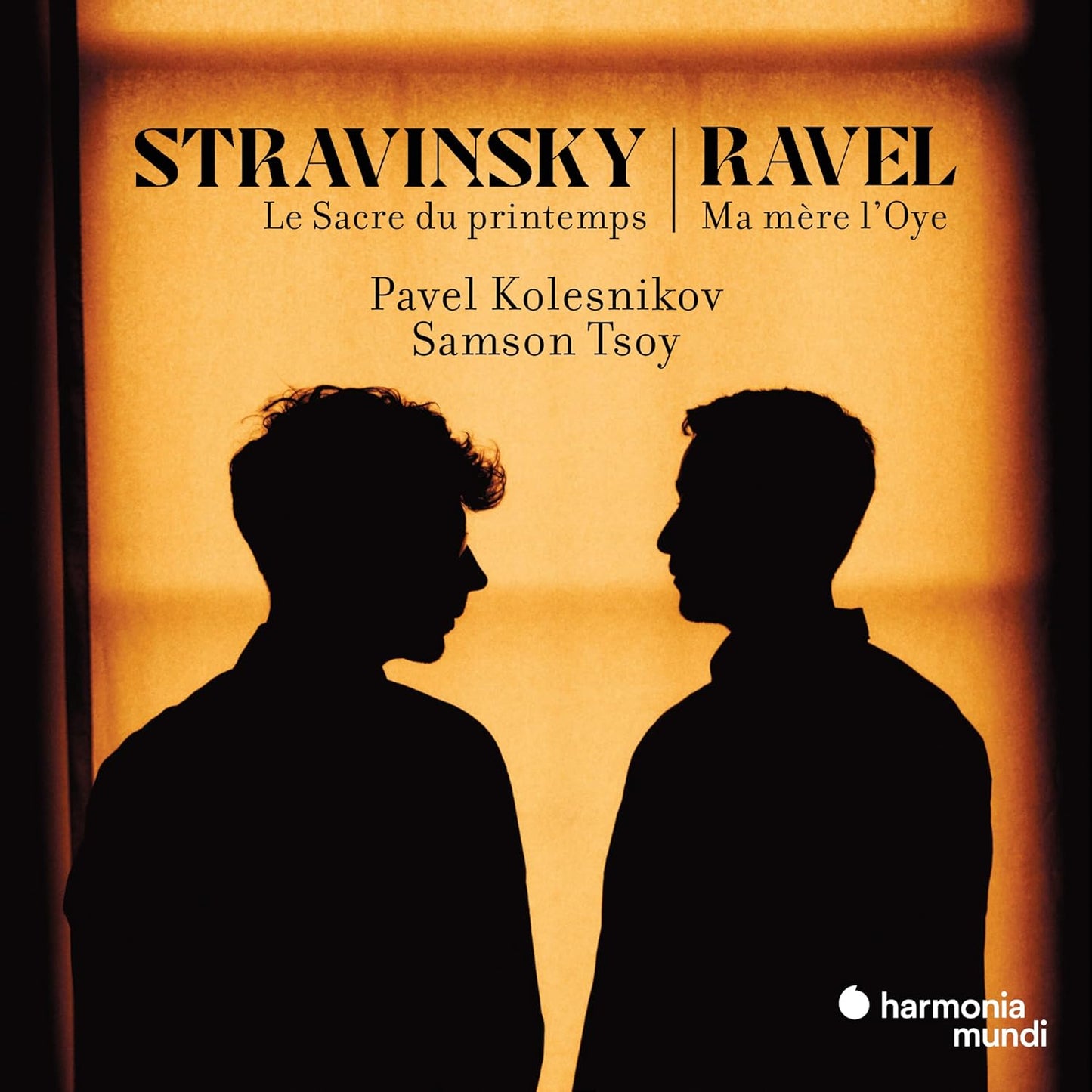 CD cover featuring silhouettes of two men and composers’ names.