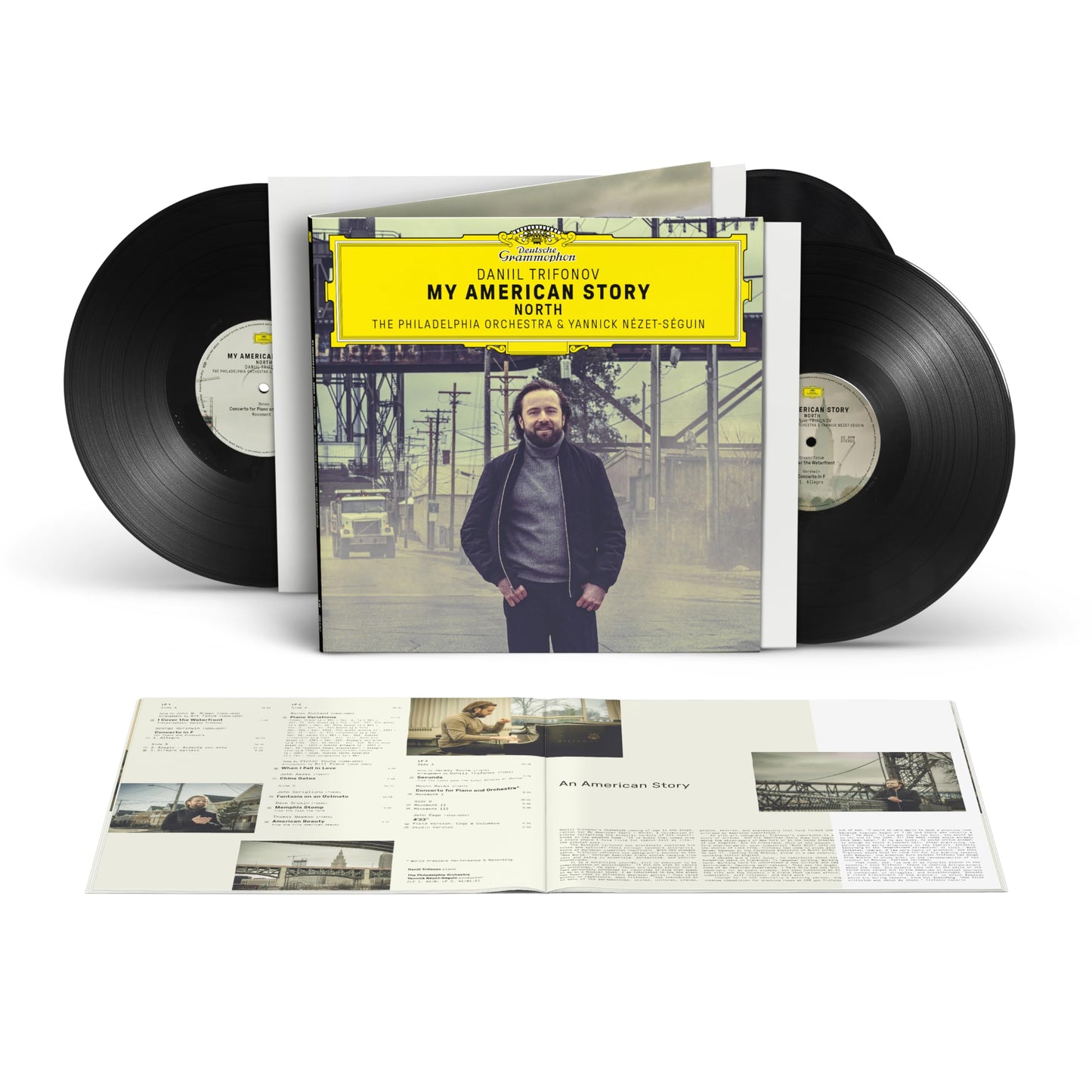 Vinyl record of “My American Story: North” with pianist Daniil Trifonov on cover.