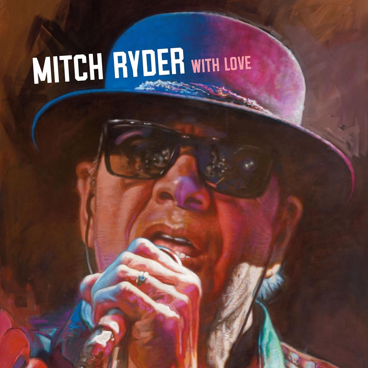 CD cover: painted portrait of Mitch Ryder wearing sunglasses and a hat.