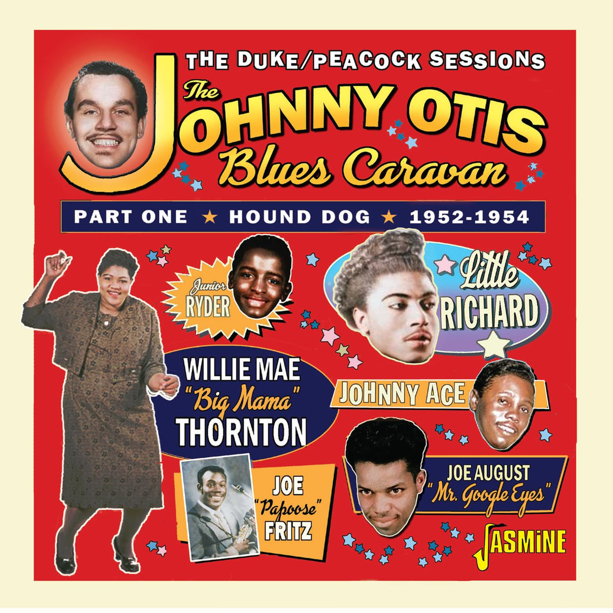 CD cover for "The Johnny Otis Blues Caravan," featuring portraits of musicians.