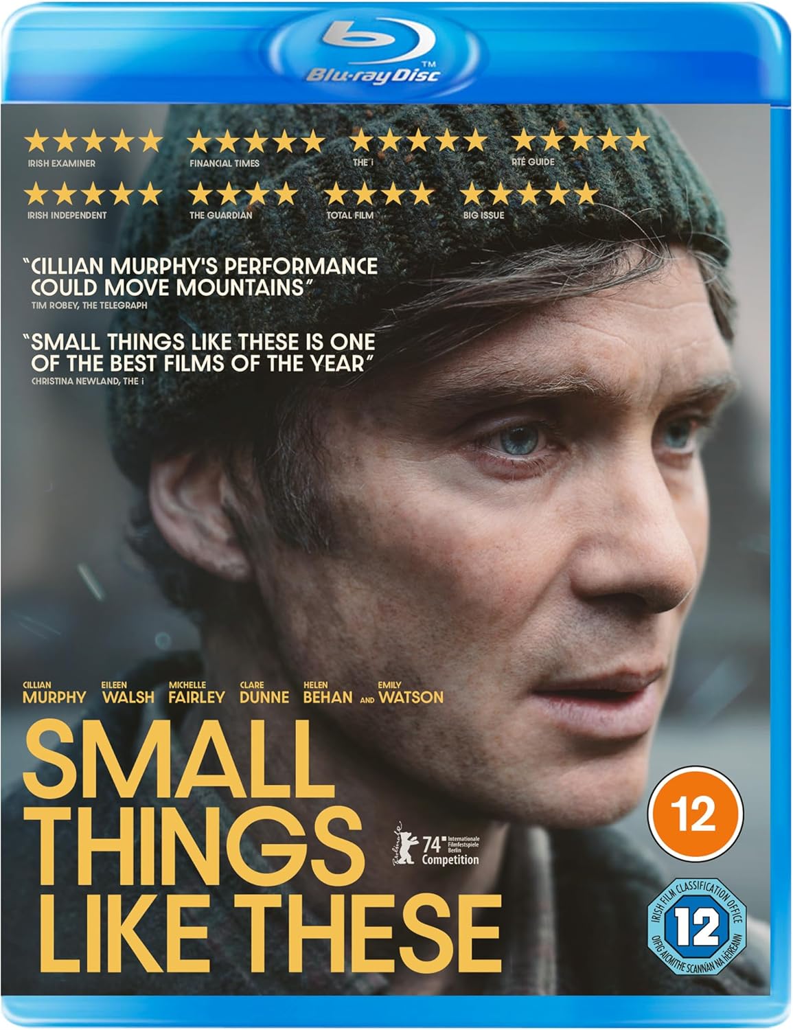 Blu-ray cover for “Small Things Like These” featuring Cillian Murphy’s portrait.