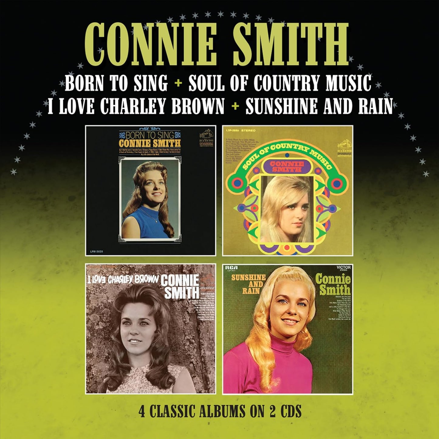 CD cover featuring Connie Smith and album artwork with a yellow and black background.