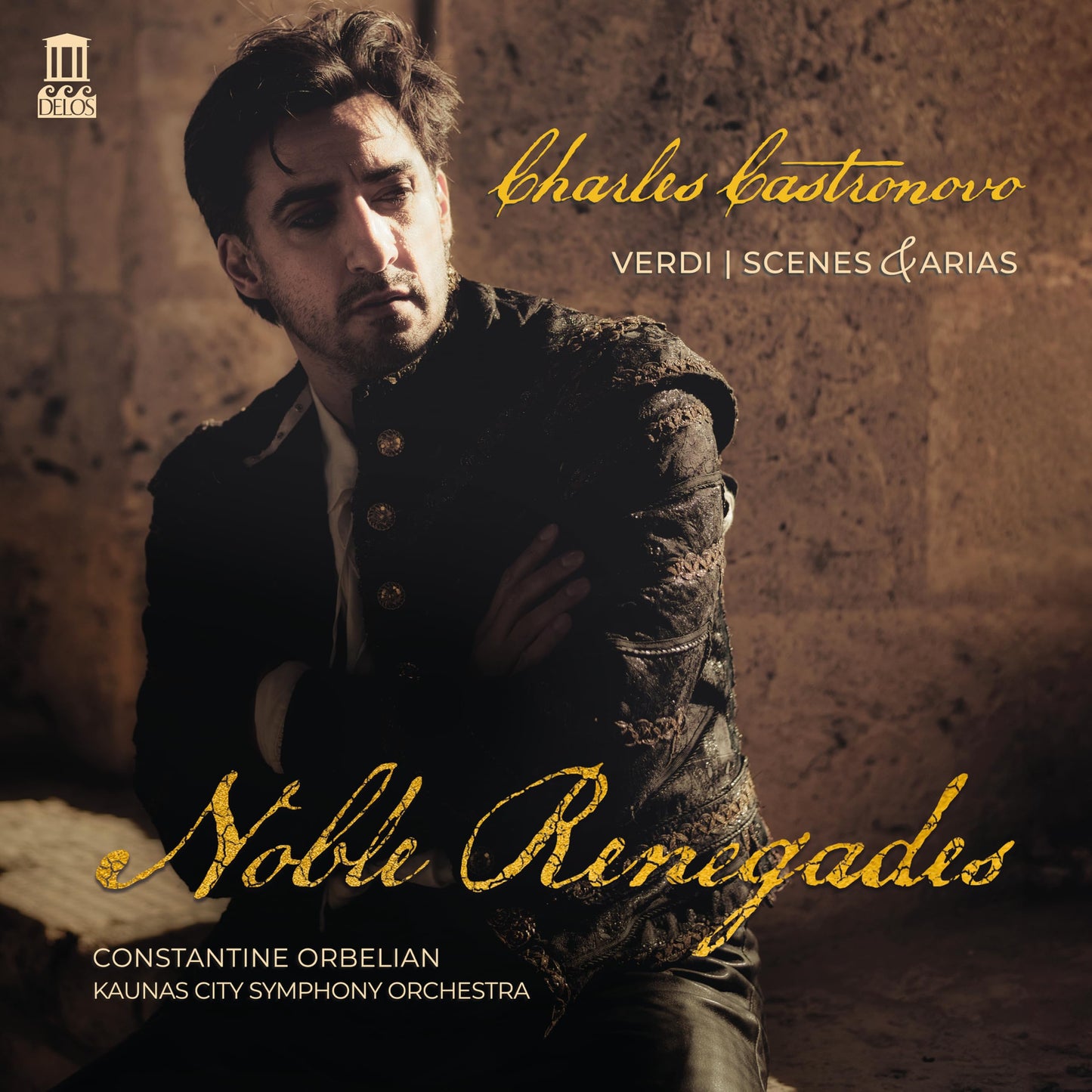CD cover featuring tenor Charles Castronovo in costume, with gold lettering.