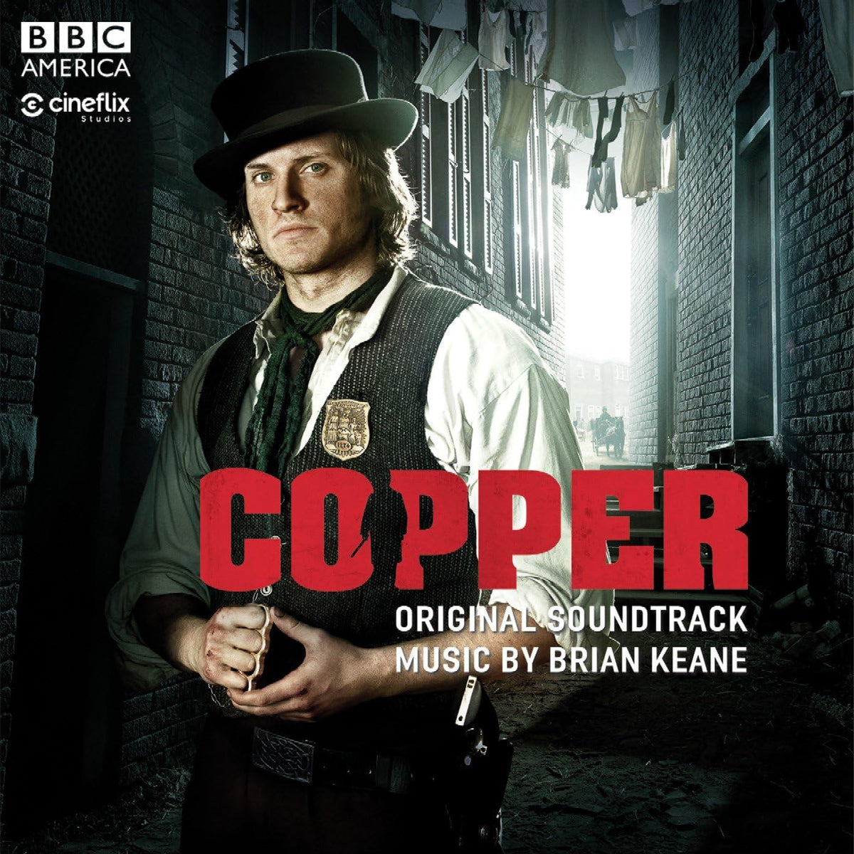 Soundtrack album cover for “Copper” featuring a man in 19th-century clothing.