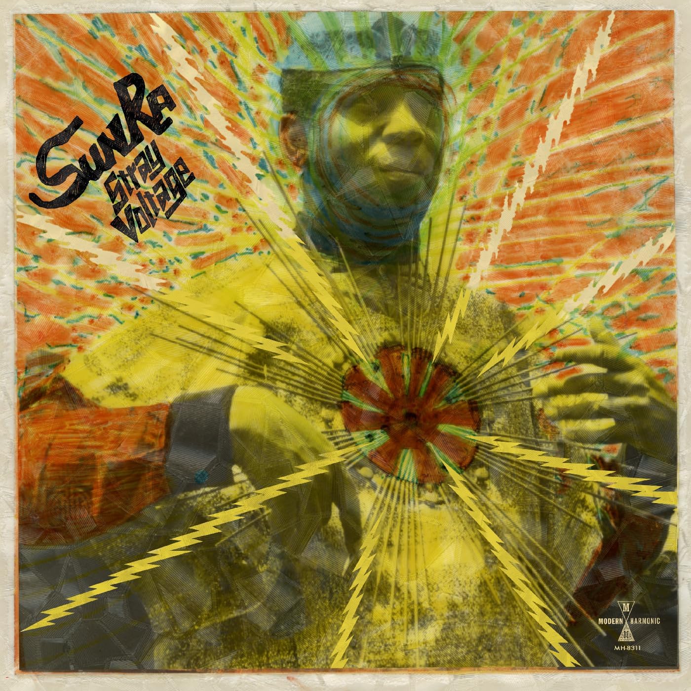 CD cover for Sun Ra’s “Stray Voltage” featuring a portrait with abstract rays.