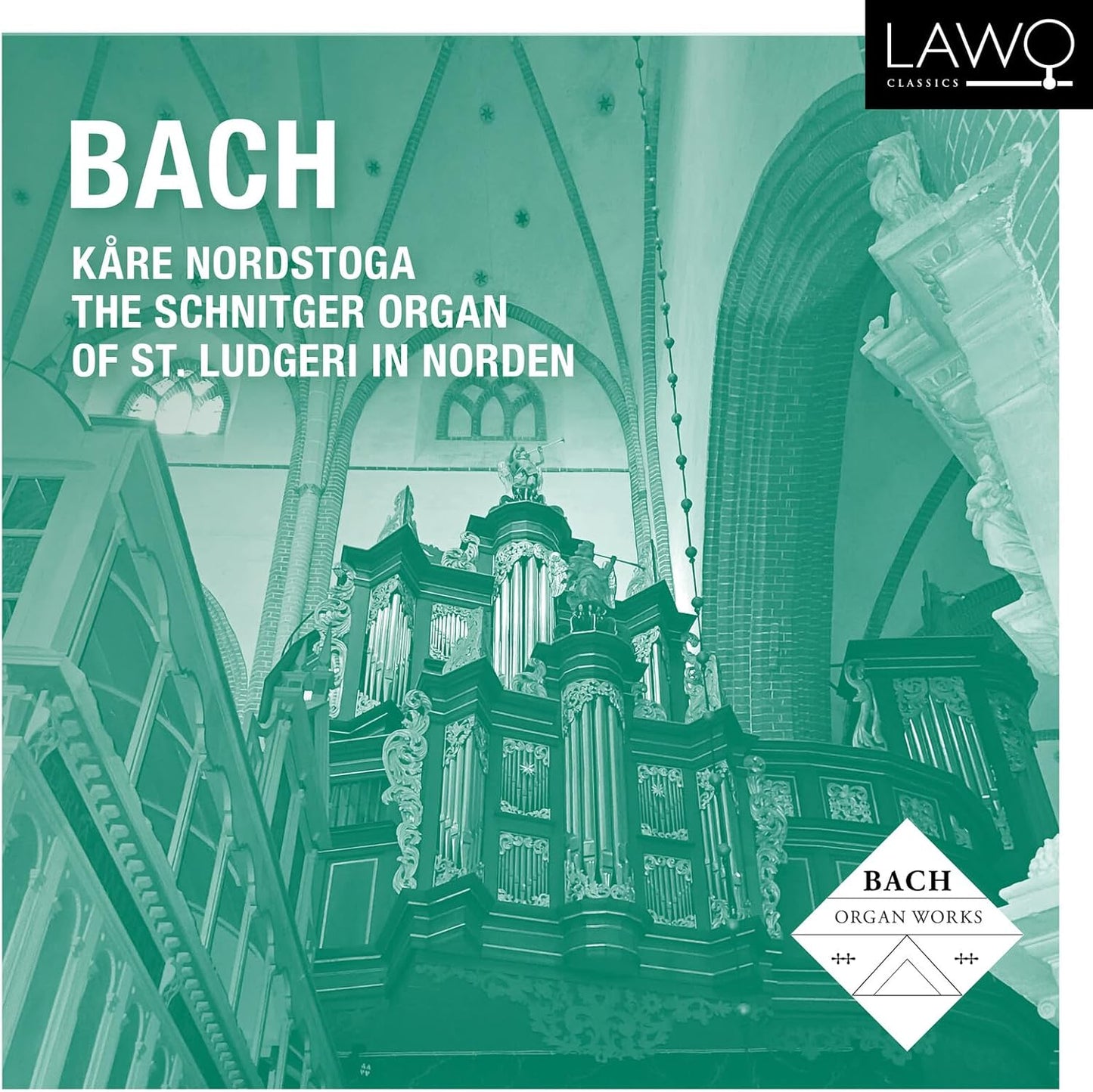 CD case featuring a landscape, likely a church, with text indicating composer Bach.