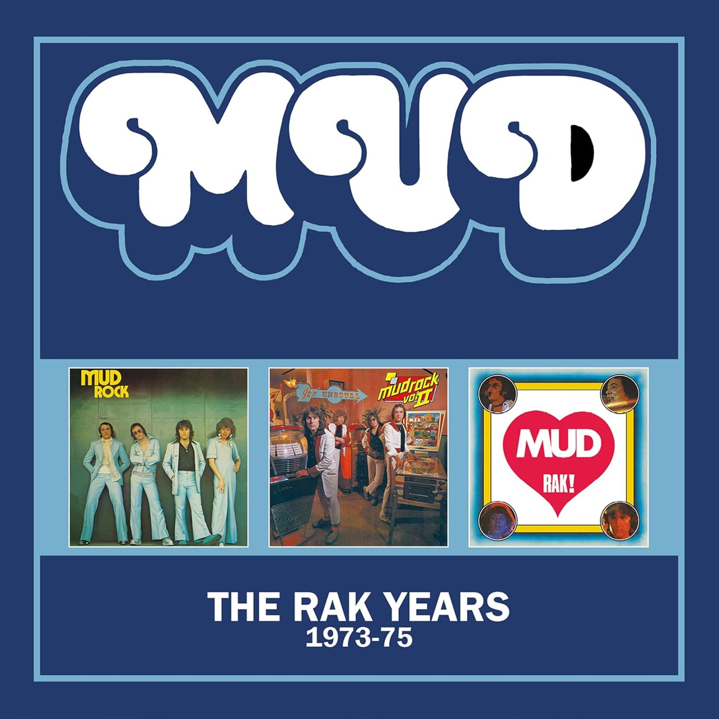 CD cover for Mud’s “The Rak Years 1973-75” featuring band photos.
