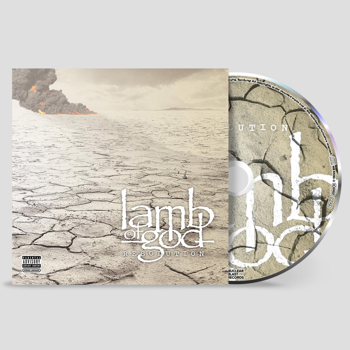 Lamb of God “Resolution” CD case with cracked earth imagery.