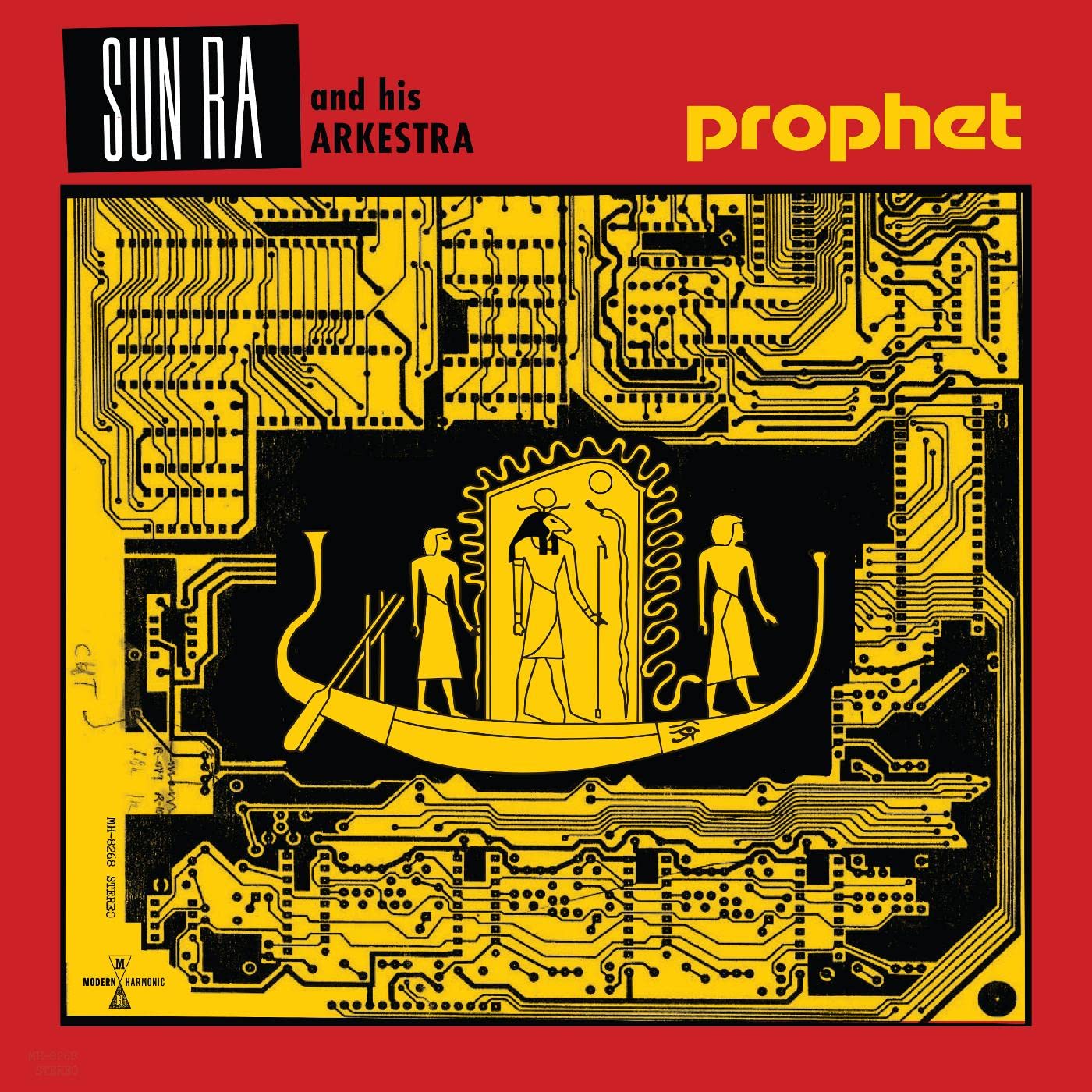 Sun Ra album cover: circuit board background with Egyptian figures.