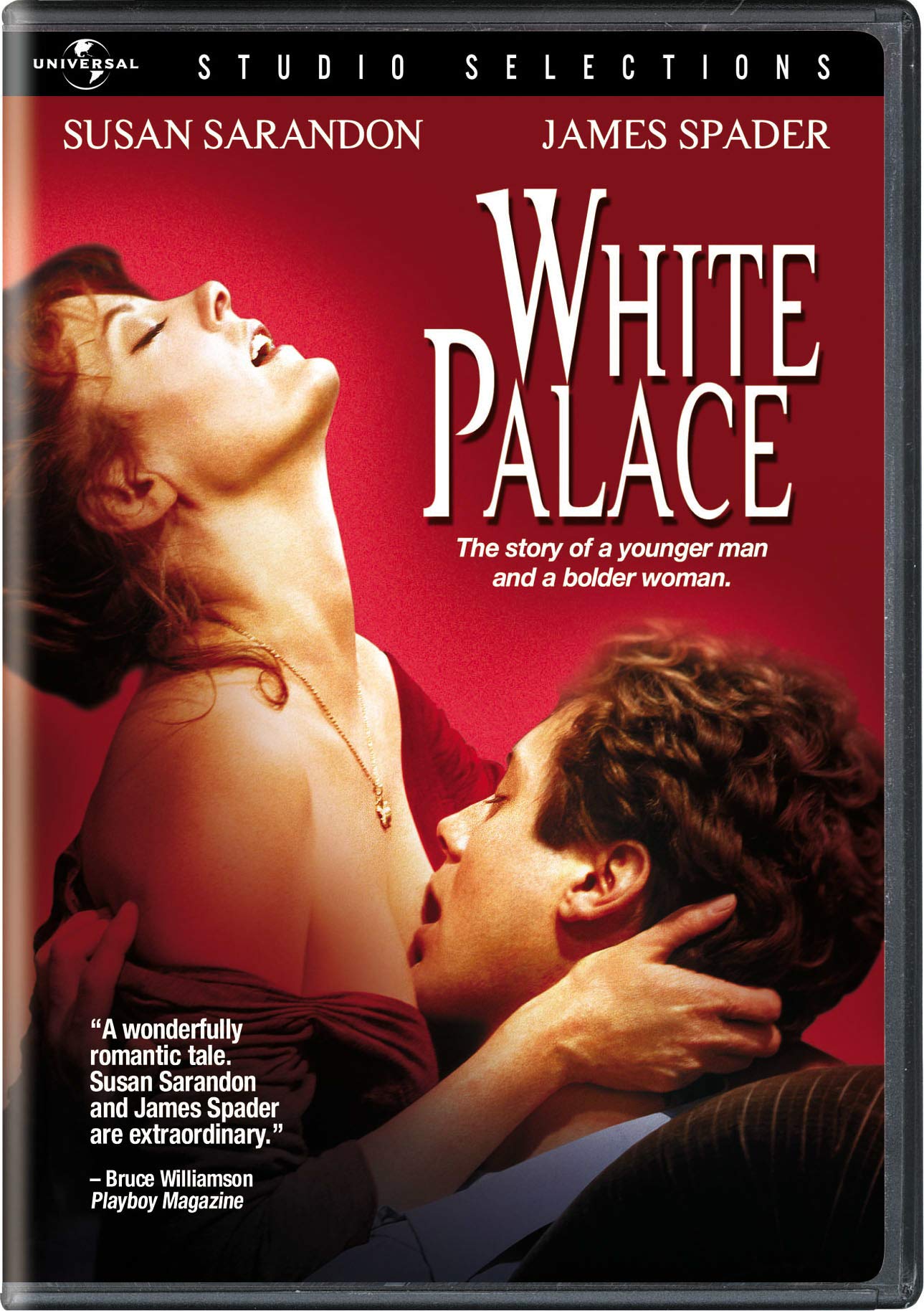 White Palace" DVD cover featuring Susan Sarandon and James Spader in embrace.