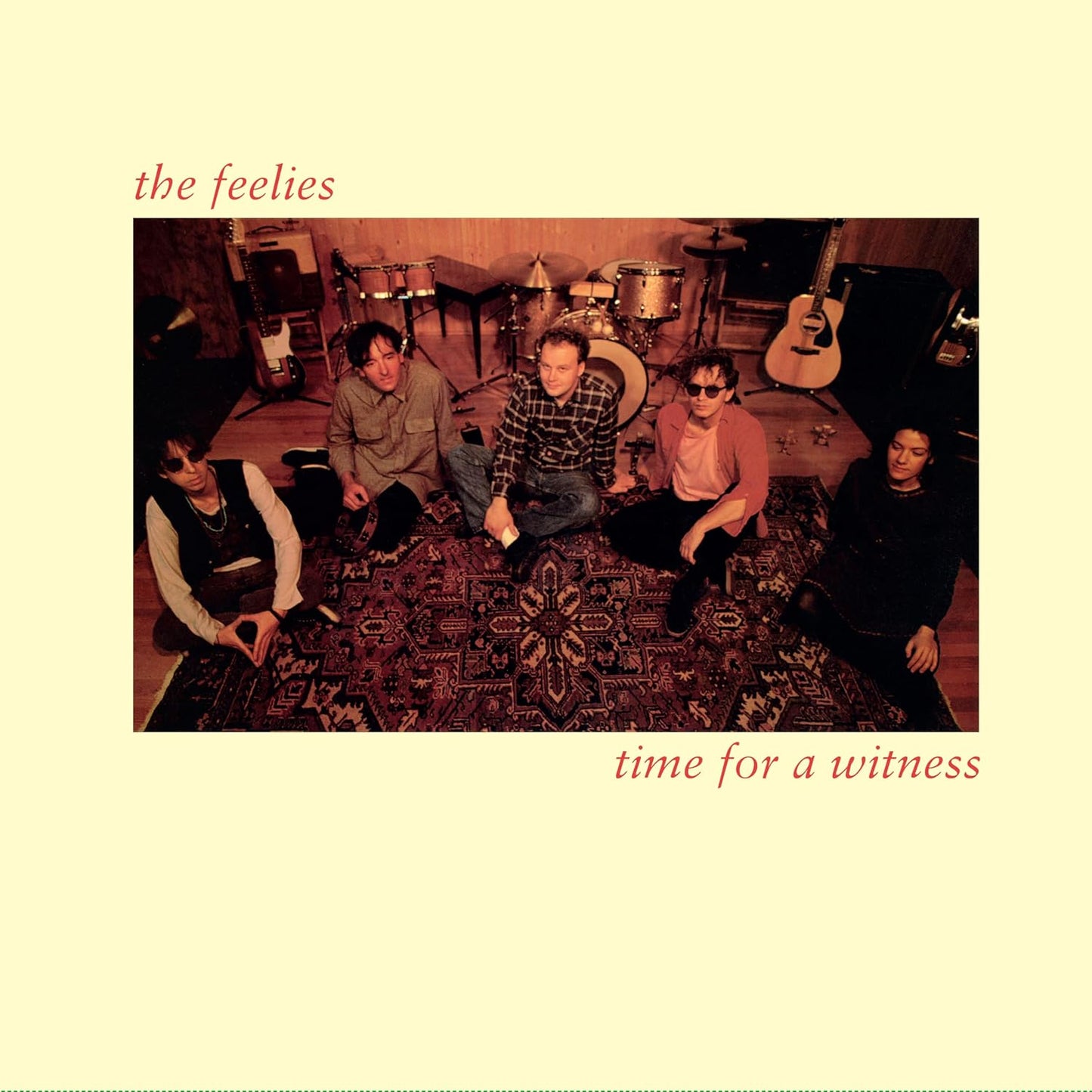 Album cover for The Feelies’ “Time For A Witness” featuring a band portrait.