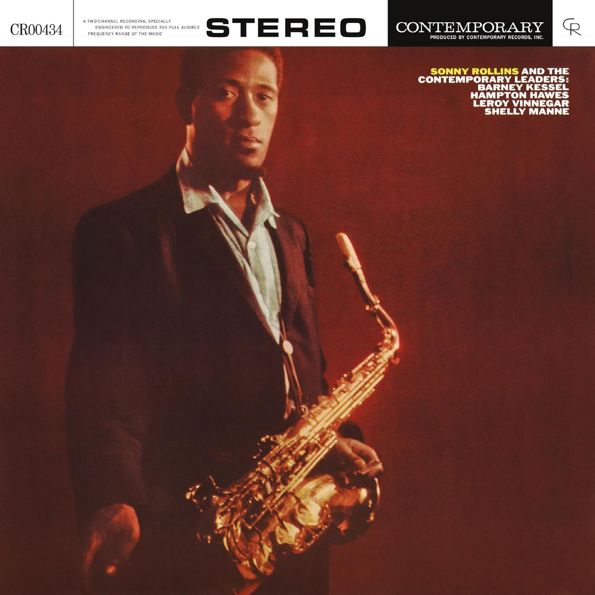 Sonny Rollins album cover, portrait of Rollins playing saxophone.