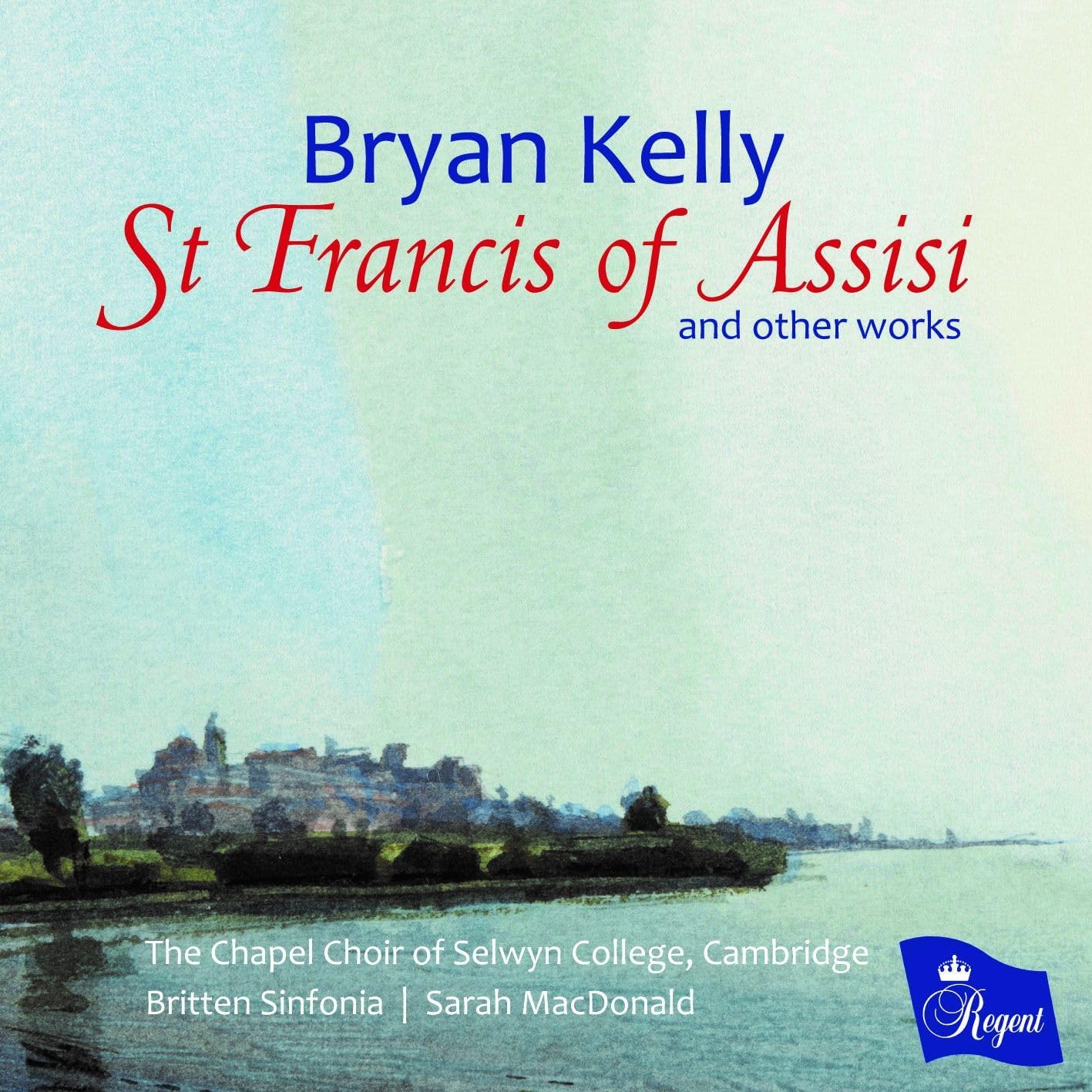 CD cover for "St Francis of Assisi" featuring a hilltop town.