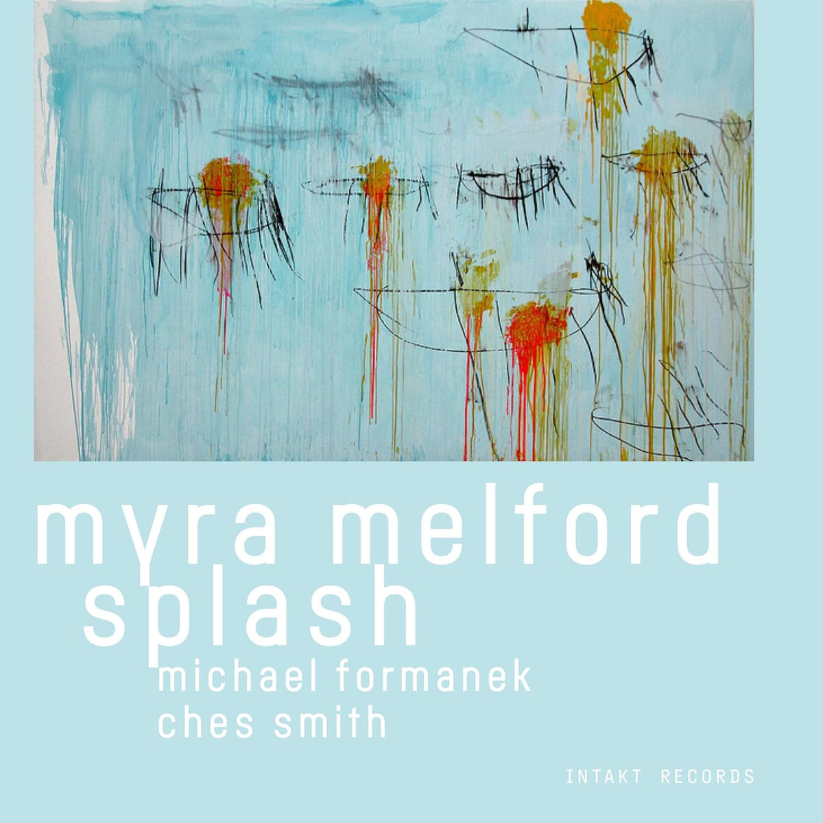 CD cover for "Myra Melford Splash" with abstract painted design.