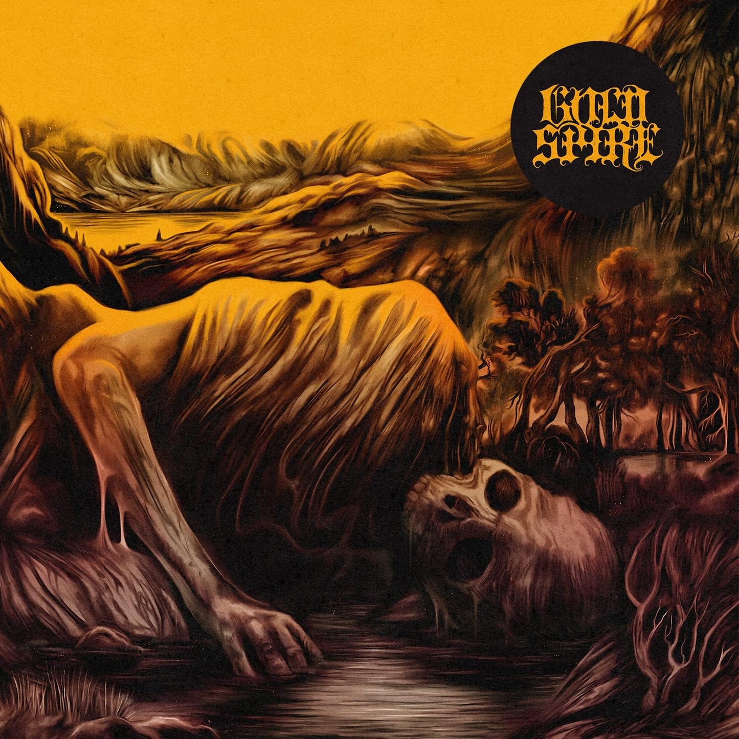 CD cover art: a distorted figure amidst a dark, mountainous landscape.