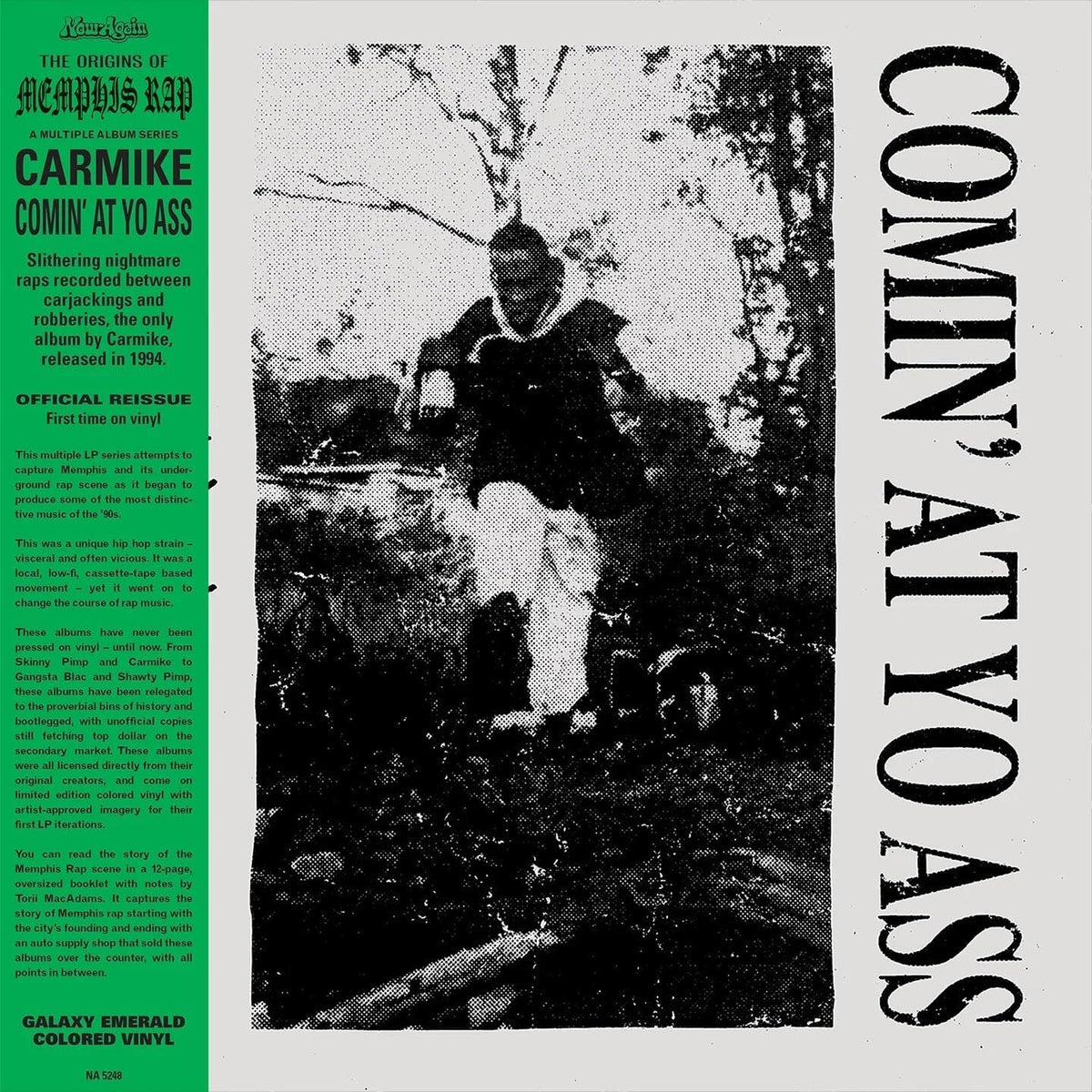 Carmike's "Comin' At Yo Ass" vinyl record cover, featuring a red and gold design.