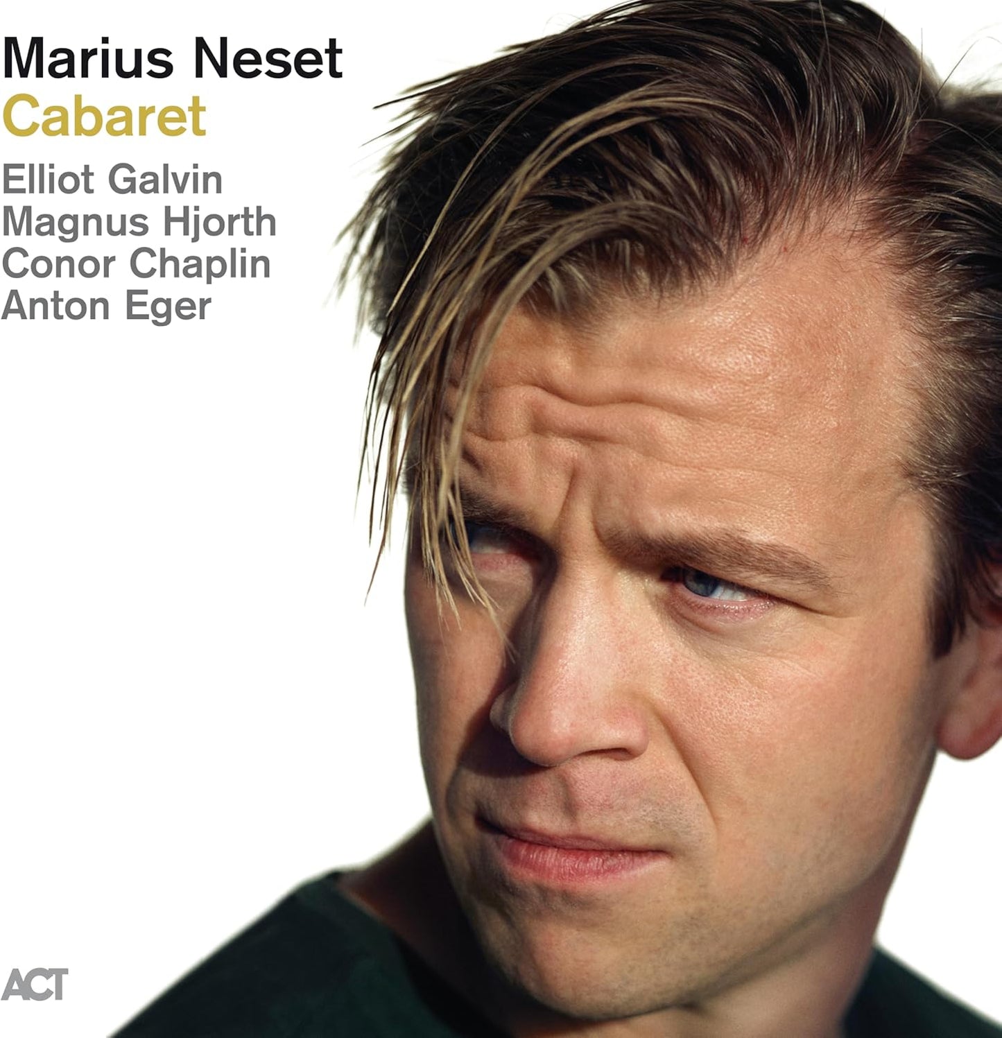 Album cover for Marius Neset’s “Cabaret” featuring a portrait of a man.