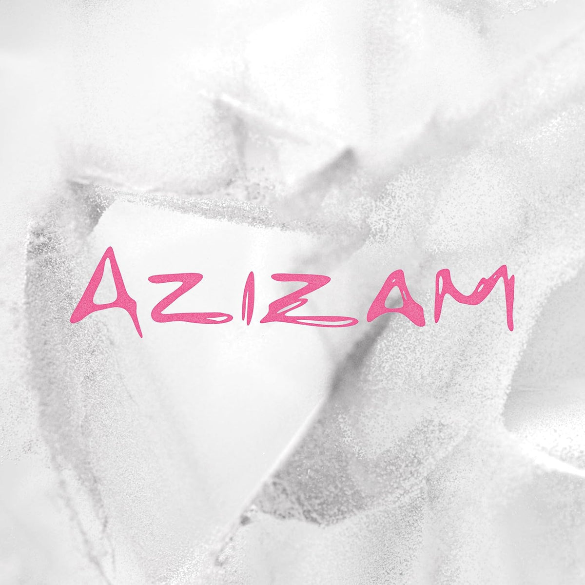 CD cover for Ed Sheeran’s “Azizam” with pink handwritten text on white.