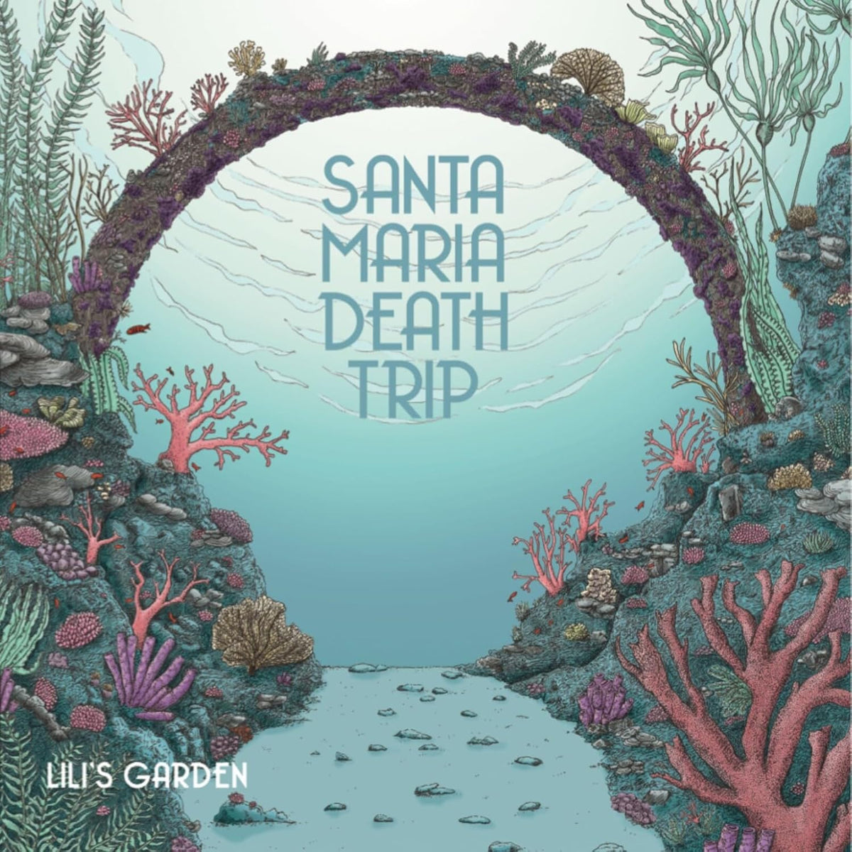 Album cover for Santa Maria Death Trip by Lilis Garden, underwater scene.