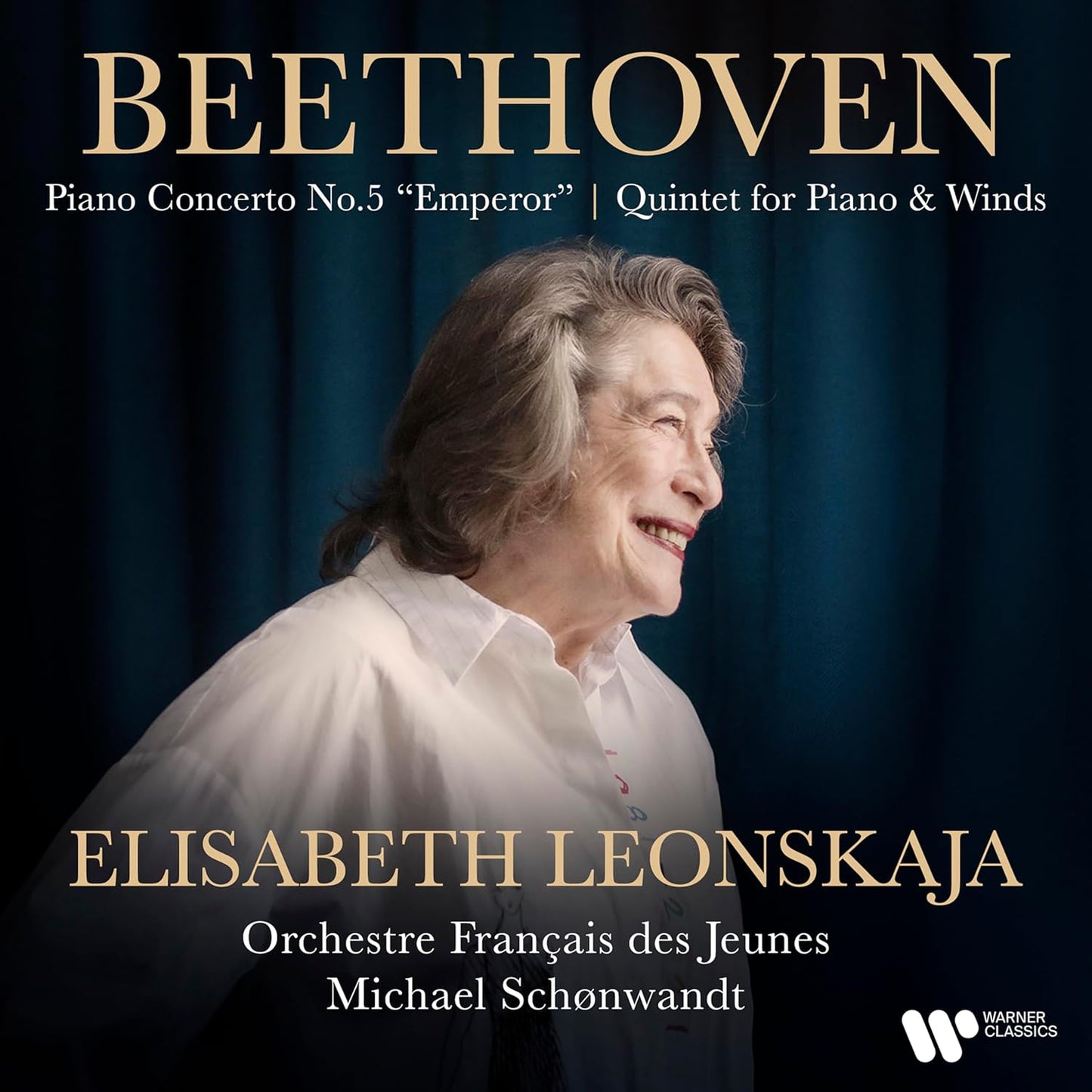 CD cover featuring pianist Elisabeth Leonskaja and text “Beethoven”.