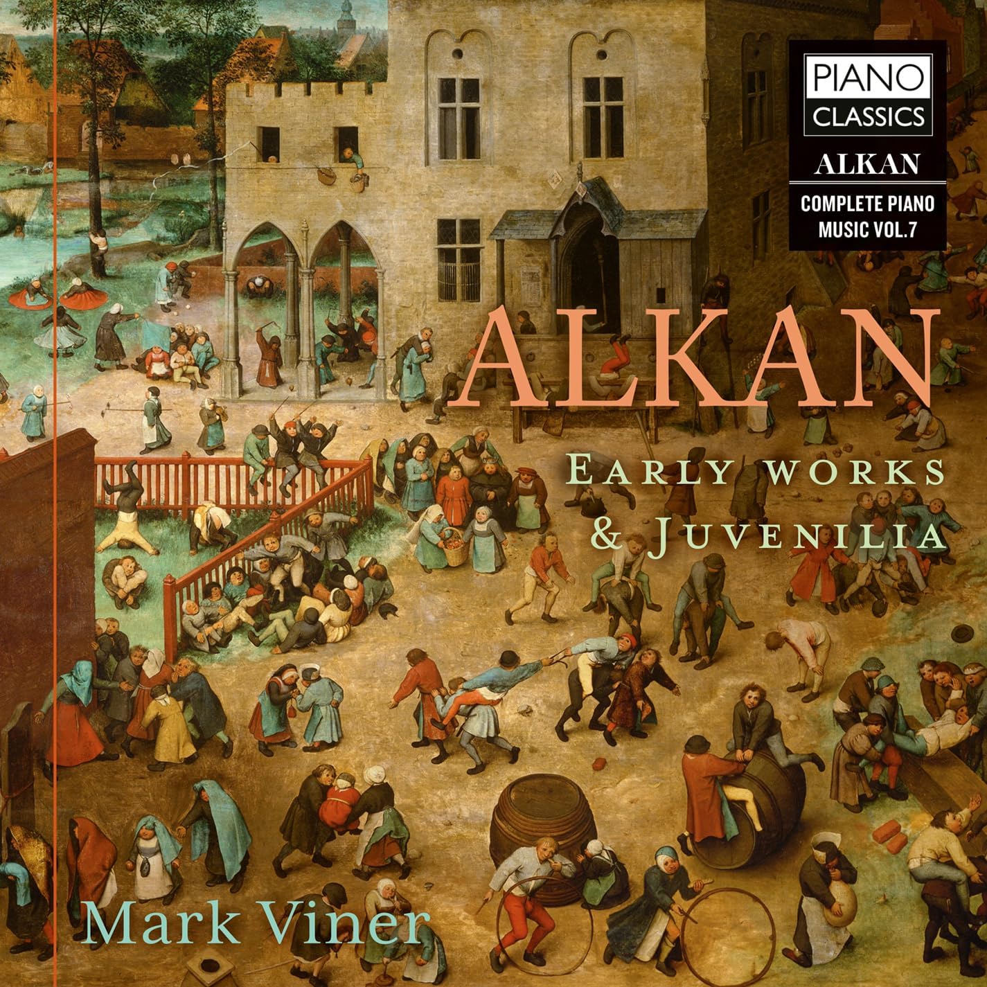 CD cover: painting of a lively outdoor scene, "Alkan Early Works & Juvenilia".