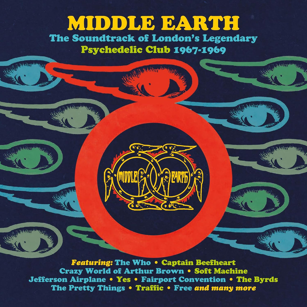 CD cover for “Middle Earth” soundtrack with psychedelic eye and snake imagery.