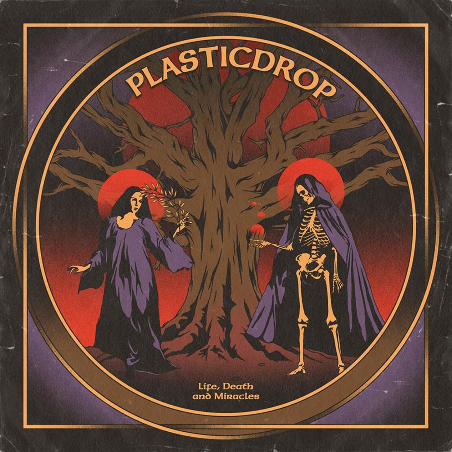 CD cover: dark illustration of figures with a tree, titled "Plasticdrop.