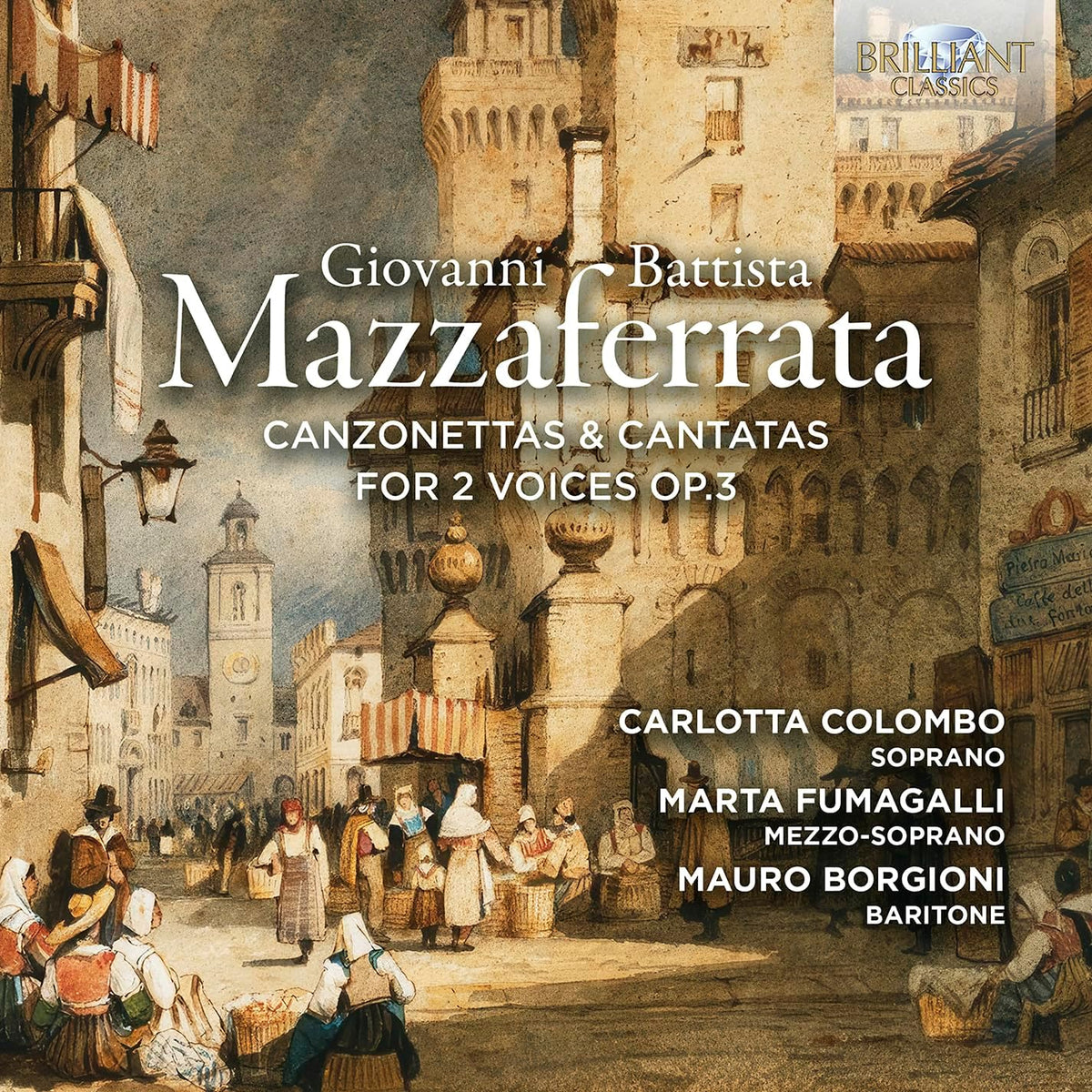 CD cover for “La Ghirlanda Musicale” by Mazzzaferrata, featuring artwork of a town.