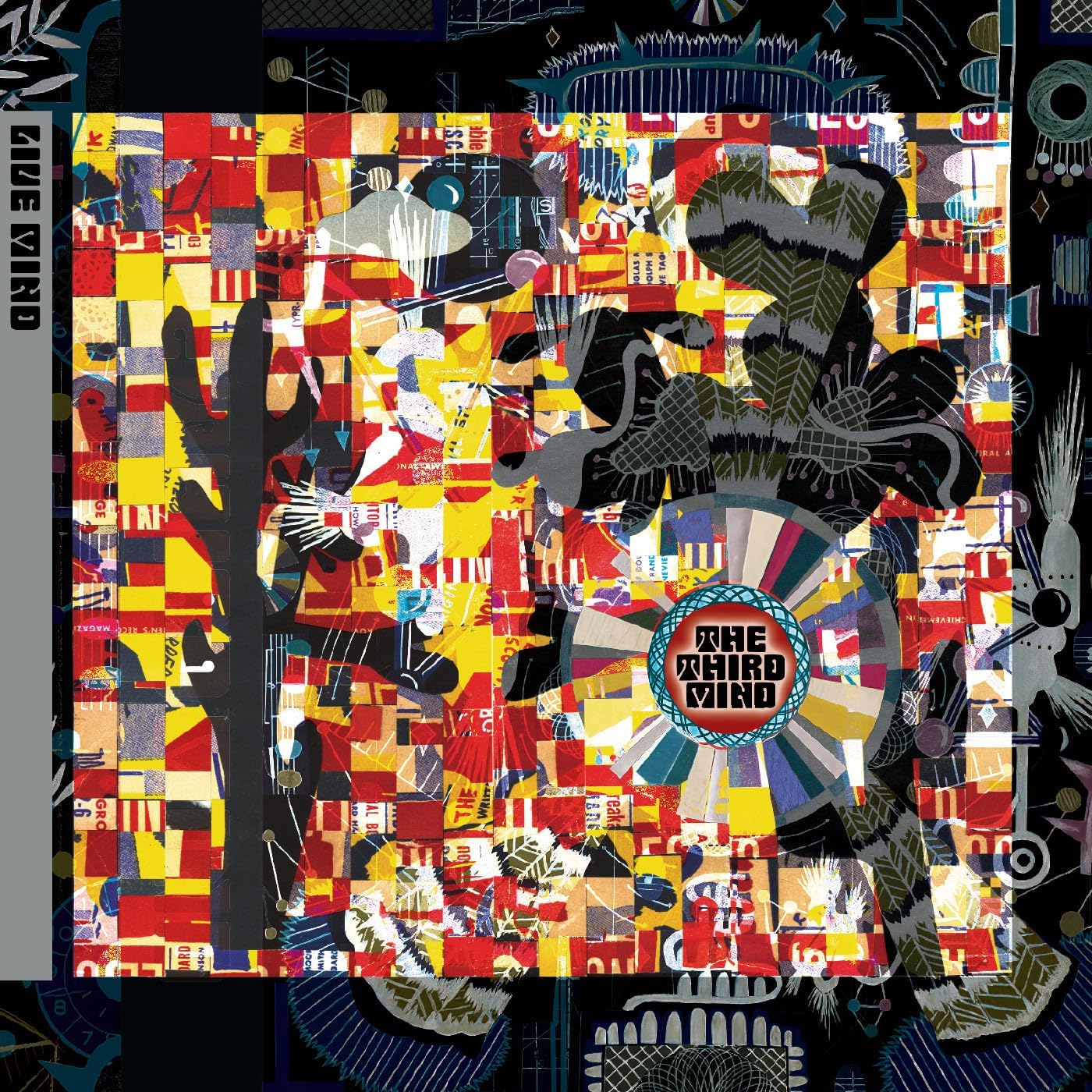 CD cover for Third Mind - Live Mind, abstract collage with a bird.