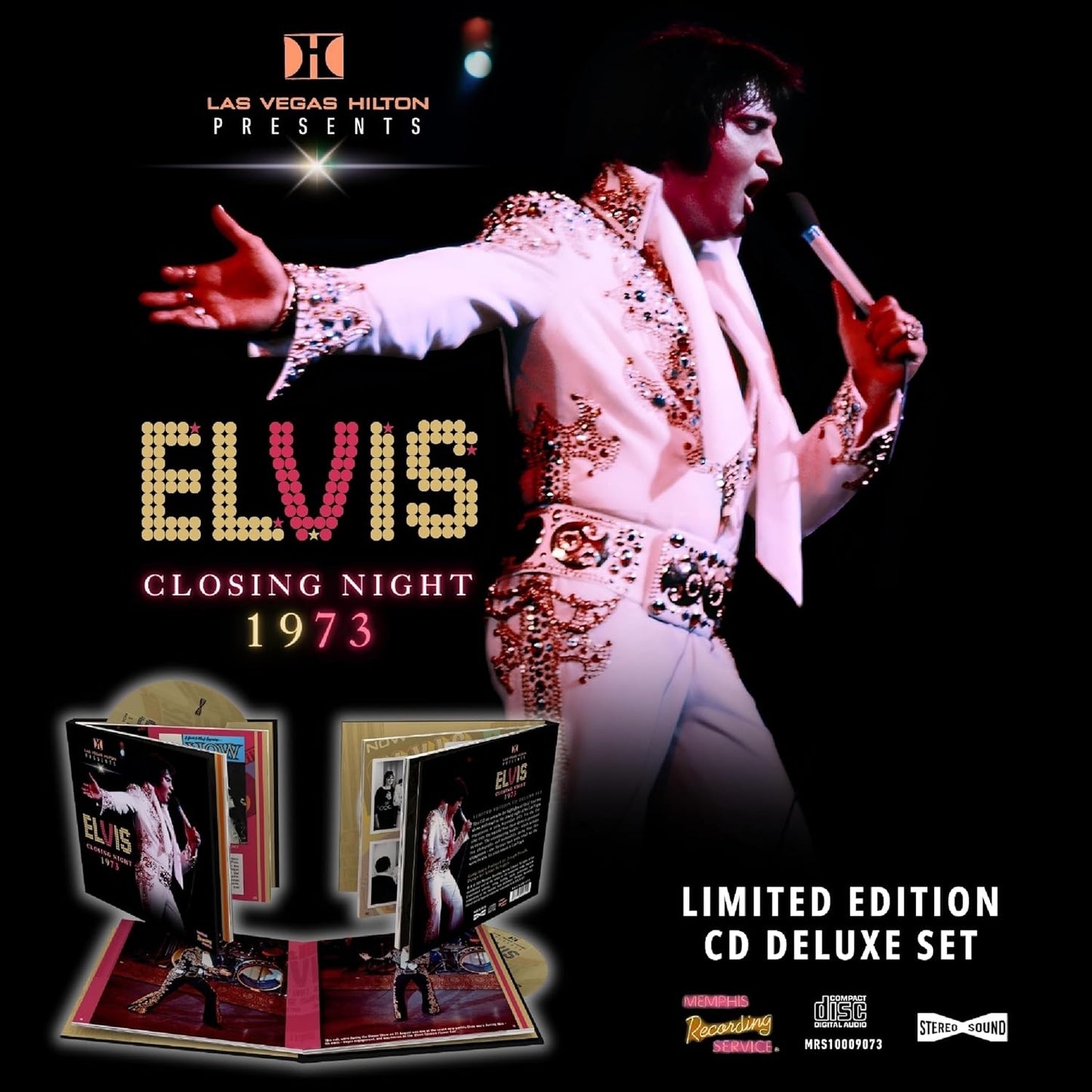 Elvis Presley CD digibook featuring a live performance image from 1973.